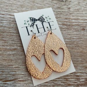 Pink leather earrings NEW